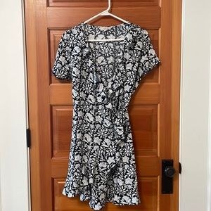 LOFT floral wrap dress